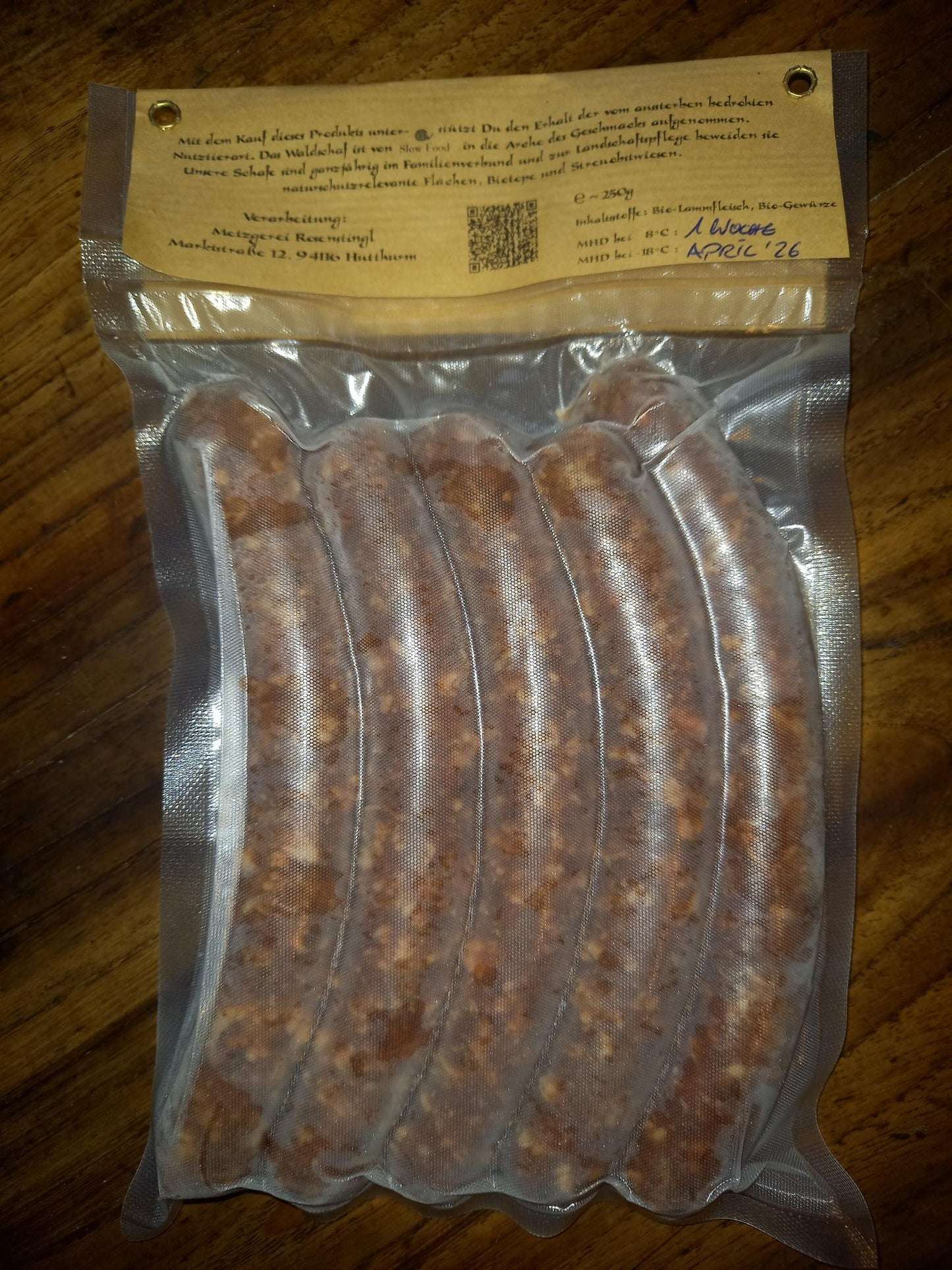 Bratwurst vom Bio-Waldschaf